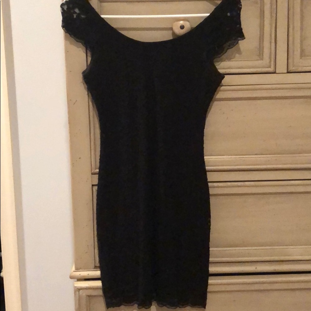 Lace Black Short Dress